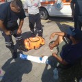 Ciclista sufre accidente en el crucero de Las Juntas