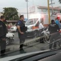 Tremendo choque dejo a motociclista lesionado.