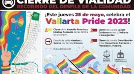 Cierre de vialidad en la avenida Francisco Medina Ascencio por Vallarta Pride 2023.