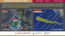 Depresión tropical Tres-E ocasiona fuertes lluvias en Jalisco y Guerrero