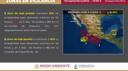 Dos bajas presiones rondan en costas mexicanas