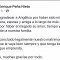 Con este mensaje Enrique Peña Nieto anuncia su divorcio.