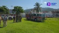 Helicóptero aterriza en la Unidad Deportiva Agustín Flores para apoyar búsqueda y traslado médico