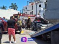 Adulto mayor queda prensado tras aparatoso accidente.