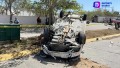 Atiende Protección Civil accidente vehicular con volcadura en Altavela