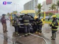 Incendio en vehículo de MercadoLibre en la Medina Ascencio