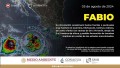 La tormenta tropical Fabio ocasionará lluvias muy fuertes en Colima, Jalisco y Michoacán.