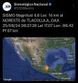 Se registró sismo de magnitud 4.6 en Tlacolula Oaxaca