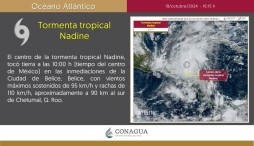 Tormenta Tropical Nadine amenaza el sureste de México