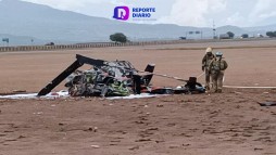 Accidente de helicóptero en la autopista Colima-Guadalajara deja cuatro lesionados