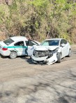 Accidente entre vehículo del Hospital Medassit y taxi del sitio 5 en el libramiento