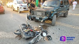 Accidente vial en Colonia Brisas del Pacífico deja a motociclista levemente herido