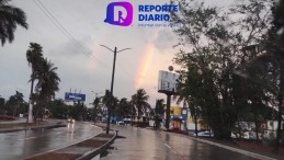 El paso de la Tormenta Alberto dejó un arcoíris en Tampico.