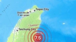 Fuerte sismo de magnitud 7.5 sacude Taiwan