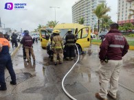 Incendio en vehículo de MercadoLibre en la Medina Ascencio