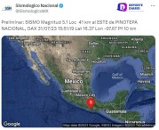 Reportamos sismo magnitud 5.1 con epicentro en Oaxaca